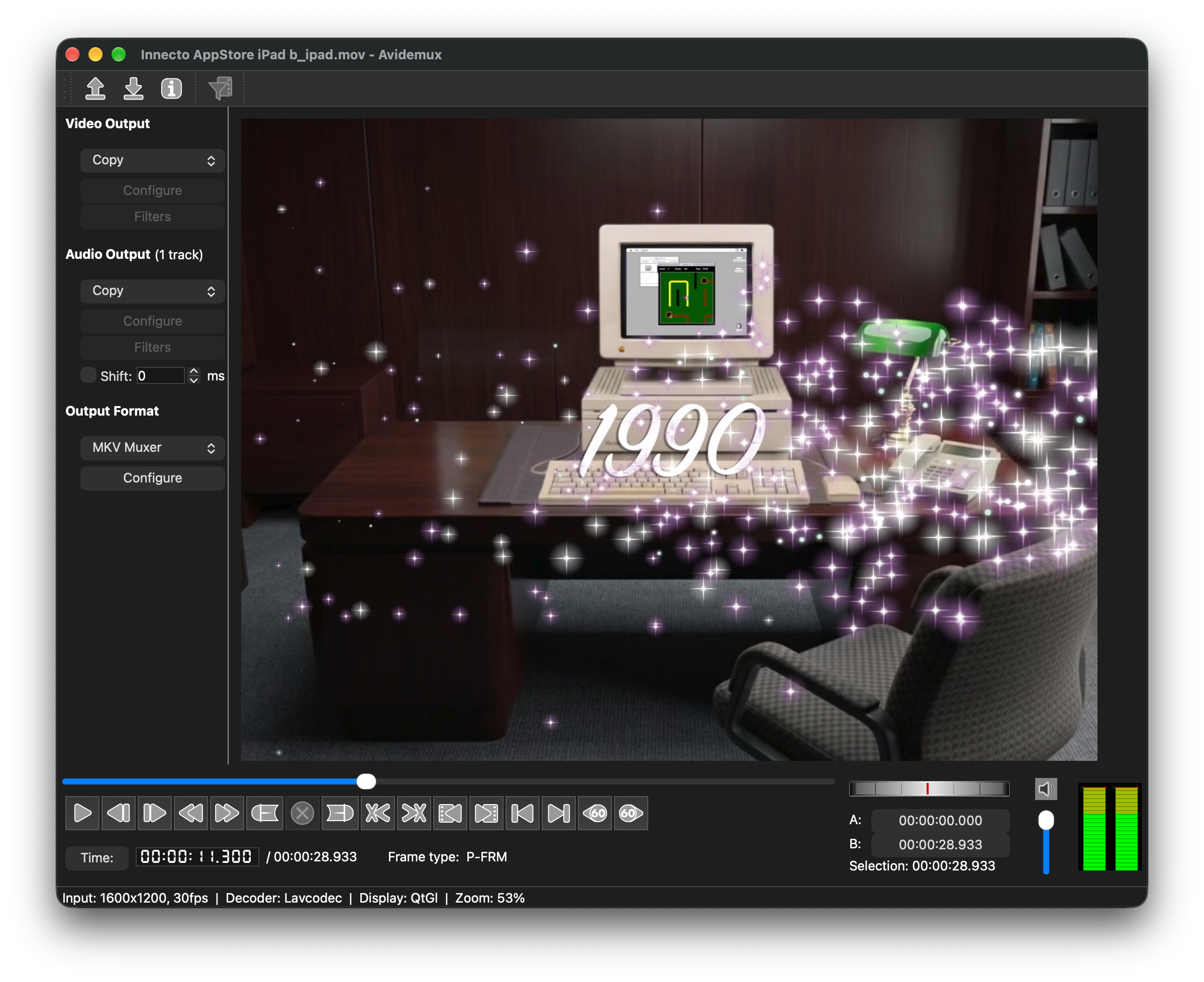 Avidemux running natively on an Apple Silicon Mac